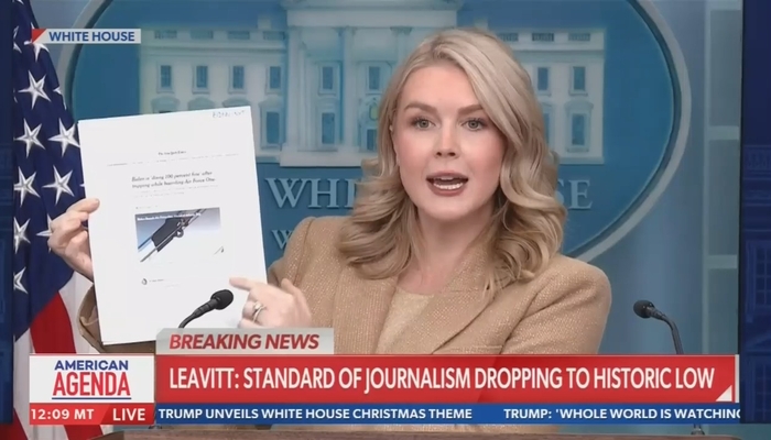 ‘Are You Kidding Me?’ WH’s Leavitt Touts Bias Page, SLAMS NYT for Doubting Trump’s Health