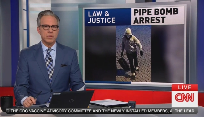 OOPS: Jake Tapper Claims Black Pipe Bomb Suspect Is a ‘White Man’
