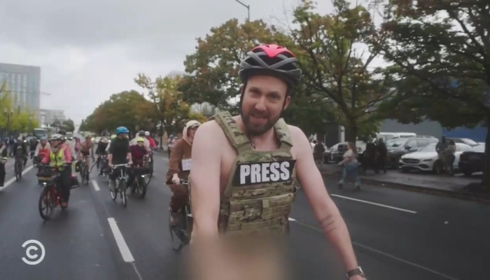 Klepper Joins Naked Bike Ride To Mock Idea Of Trump Winning a Peace Prize