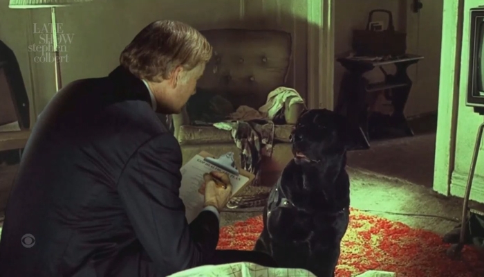 Colbert Joke: GOP Health Care Mascot's a Dog Saying 'I Want You to Go Out and Kill'