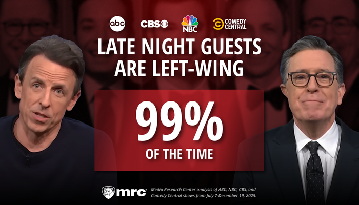 Late Night Comedy Shows Go Six Months With 99% Liberal Guests, Again