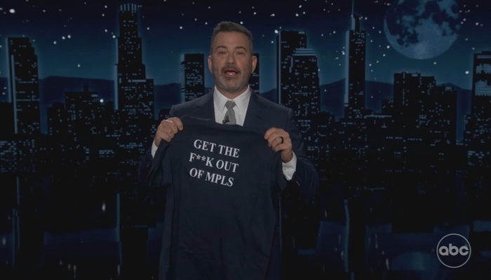 Kimmel Puts Demands ICE 'Get The F*** Out' Of Minneapolis On a Shirt