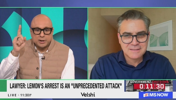 On MS NOW, Velshi and Acosta Rip Lemon Arrest As 'Dictator Stuff,' Attack On Press Freedom