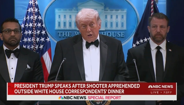 President Trump Denounces WHCD Shooting as Attack on the Constitution, Discourse
