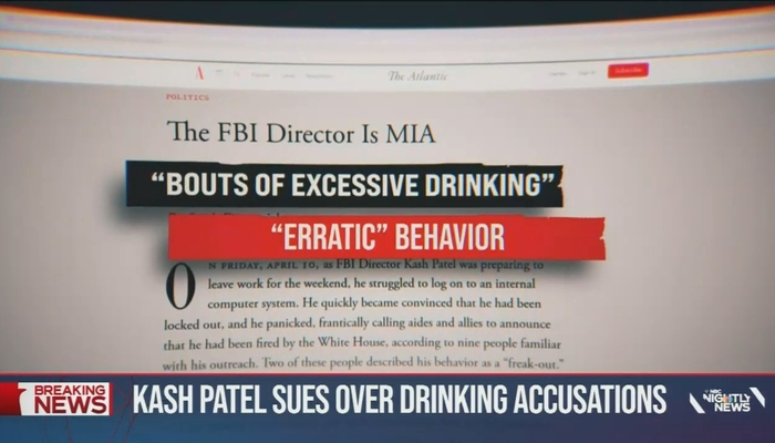 Kash Patel Sues The Atlantic for Defamation Over Drinking Allegations Coverage