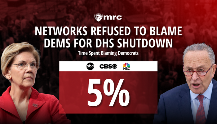 Only 5 Percent of Network Evening News Coverage on DHS Shutdown Blamed Democrats