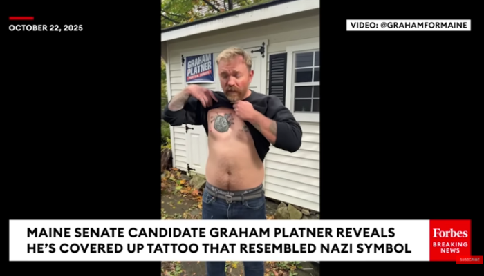 NY Times Shrugs Off Platner Nazi Tattoo: Panicked at Musk Salute, Hegseth, OK Sign