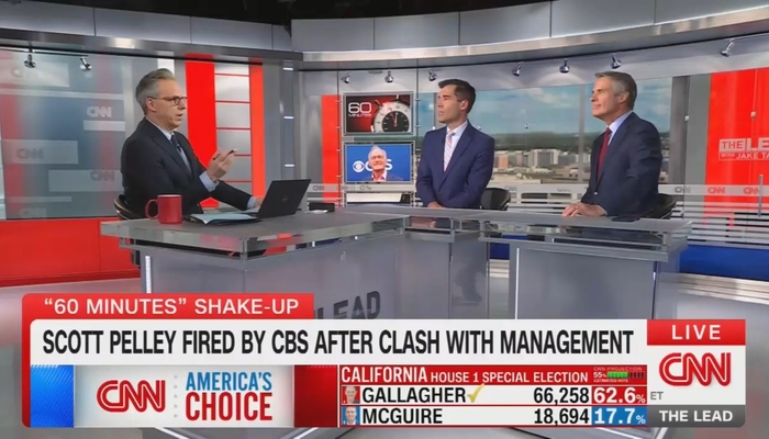 Jake Tapper Spills Over 14 Mins Lamenting Pelley Axing, Cues Up MacFarlane, Moran