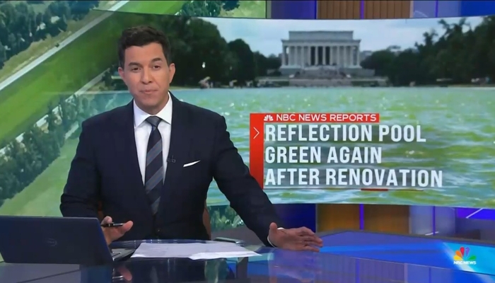 ABC, NBC Gleefully Report Greening of Lincoln Memorial Reflecting Pool