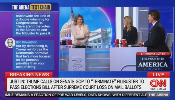 CNN's Kasie Hunt: It's 2020-'Obsessed' Trump's Fault They Can't Pass the Save America Act