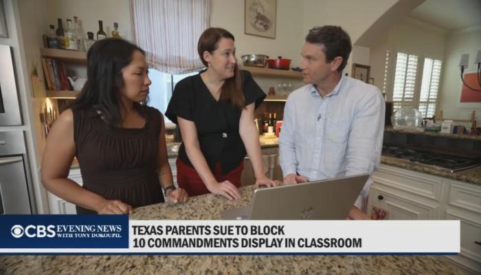 CBS Promotes Lawsuit Battling Texas's Ten Commandments Law