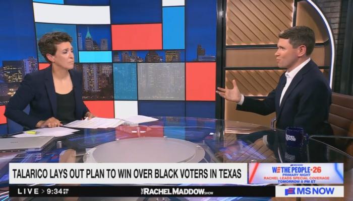 Rachel Maddow Gushes Over Talarico, Claims GOP Wants To Ensure 'People Can't Vote'