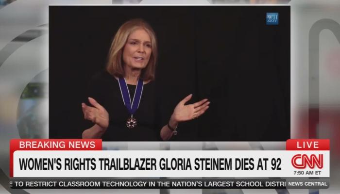 NY Times Champions Gloria Steinem, Abortion Champion: 'Nevertheless, She Persisted'
