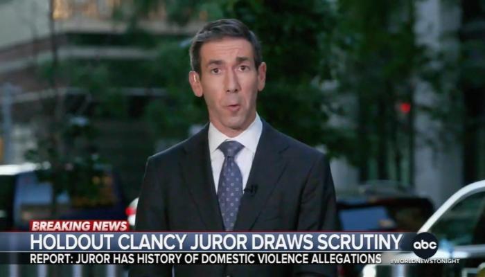 Abc Only Network Newscast Bash Clancy Juror Holdout After Nbc
