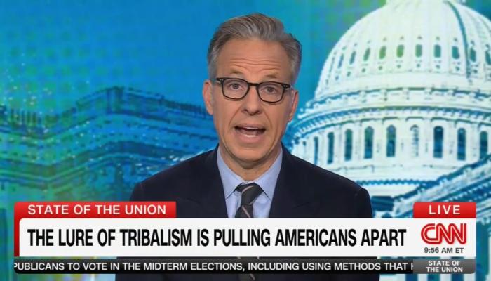 Lol Jake Tapper Lectures Cocoon Tribalism Cnns So Pure And Hate Free