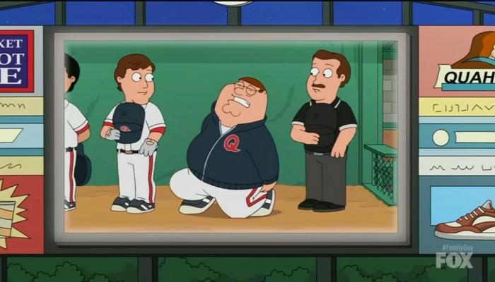 A screenshot of Peter Griffin from Family Guy, highlighting his transformation into a symbol of racial equality