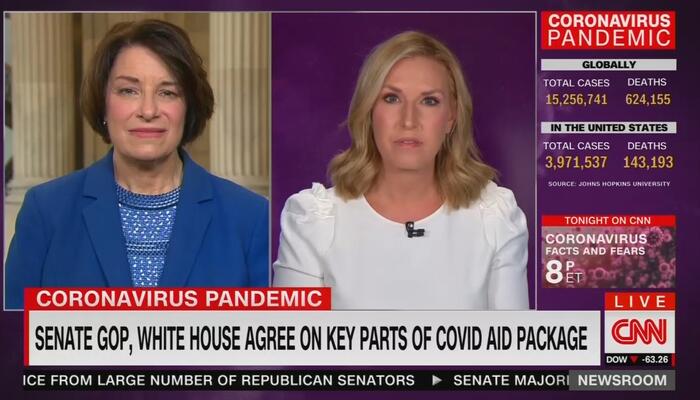 Amy Klobuchar and Poppy Harlow